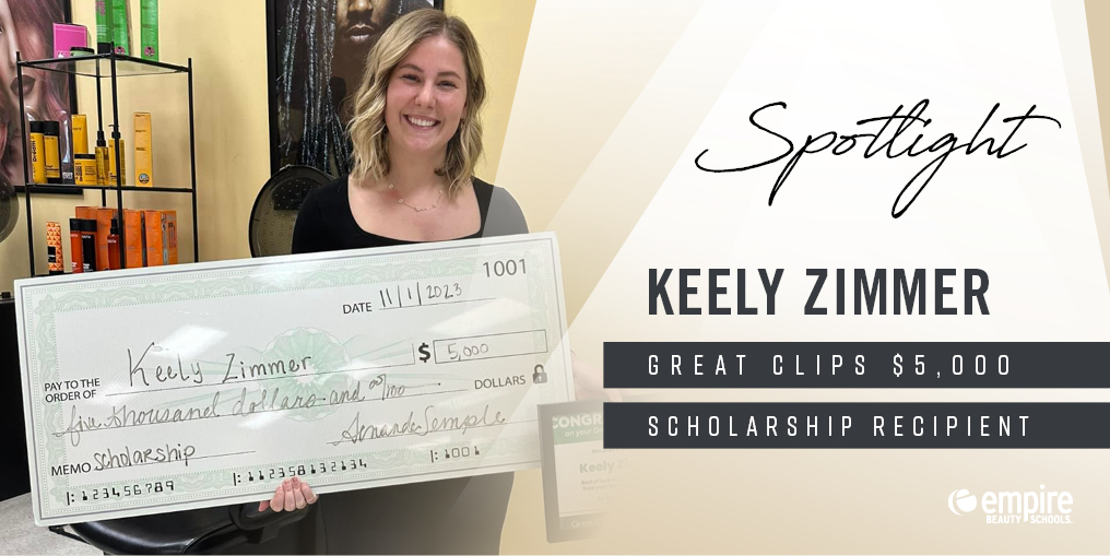 Empire Beauty School Standale, Great Clips Scholarship Recipient